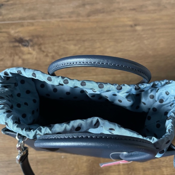 KATE SPADE-NWT Alice In Wonderland Navy Leather Handbag - Picture 2 of 16